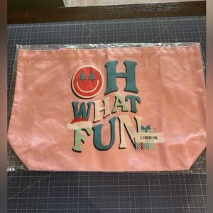 Jadynn Brooke canvas Tote “oh what fun” BRAND NEW!